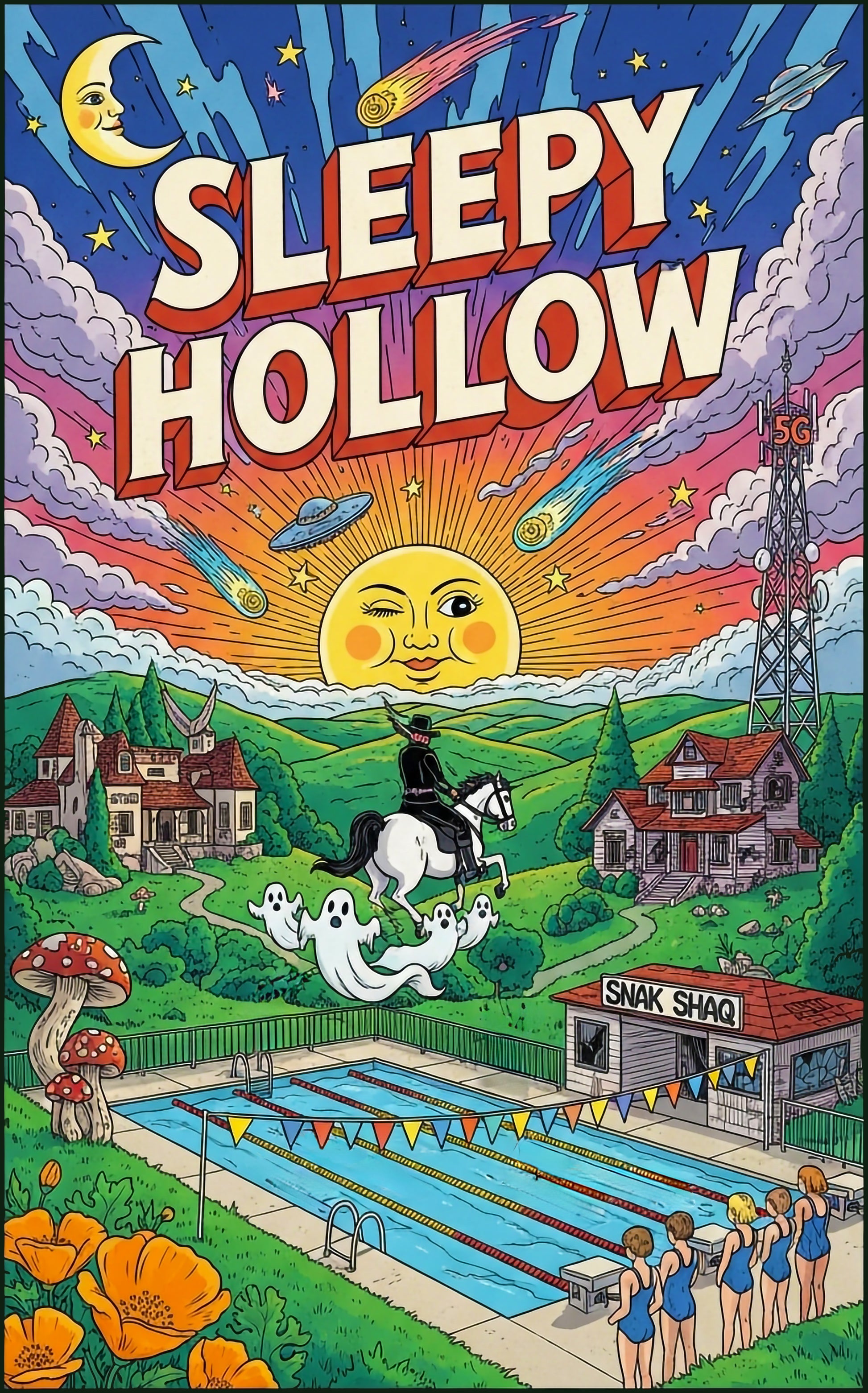 SLEEPY HOLLOW - FRONT PRINT 370 WEIGHT COTTON - OVERSIZED SWEATSHIRT