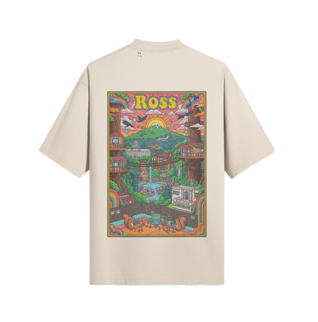 ROSS SQUIRREL SHIRT - OVERSIZED DISTRESSED TEE - 260 WEIGHT
