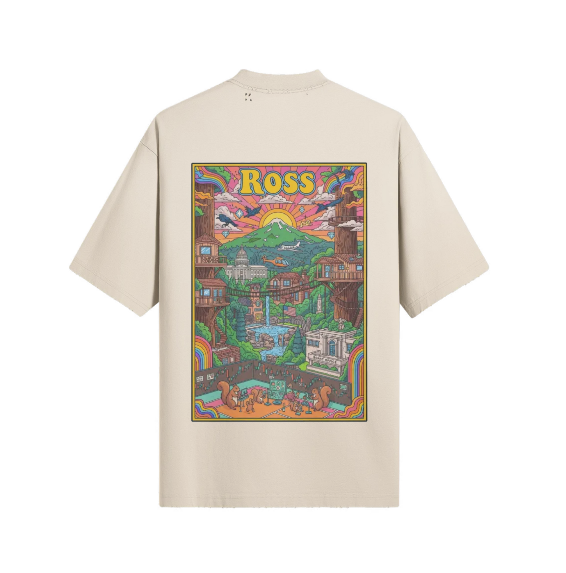 ROSS SQUIRREL SHIRT - OVERSIZED DISTRESSED TEE - 260 WEIGHT